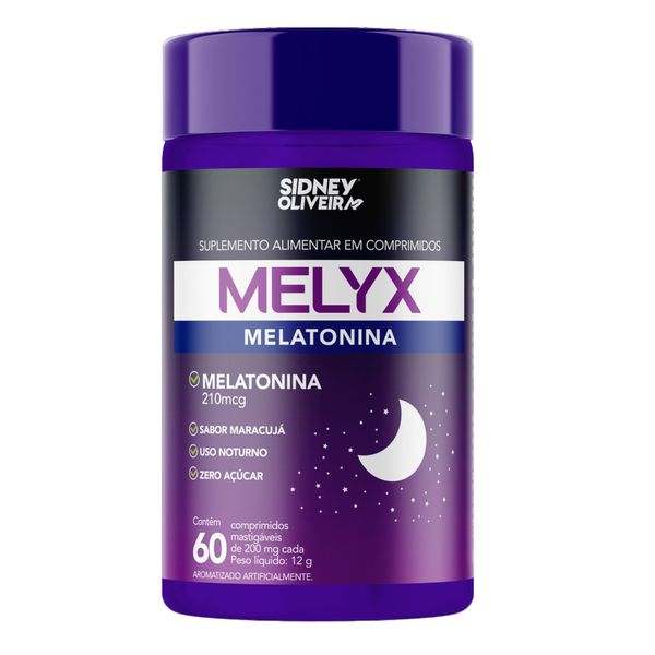 Melatonina 210mcg Melyx 60 Comprimidos Mastigáveis Sabor Maracujá Sidney Oliveira Jequiti 60 Capsulas