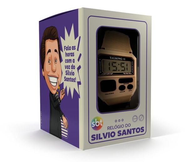 Relógio Digital Com Voz do Silvio Santos Marrom - Edição Exclusiva 1 un