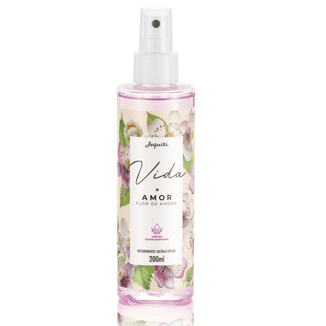 Desodorante Colônia Splash Vida + Amor Flor De Amora, 200 ml