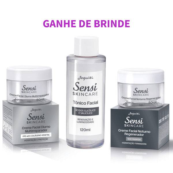 Kit Creme Facial Dia e Noite 50g + Grátis Tônico Facial Renovador 120 ml Sensi Skincare 1 un